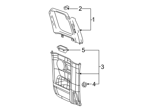 2004 Chevy Colorado Panel Assembly, Rear Side Door Lower Trim *Medium Duty Dark Pewter Diagram for 15256201