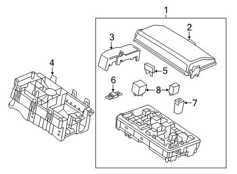 2014 Chevy Impala Cover, Front Compartment Fuse Block Diagram for 22950966