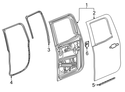 2018 Chevy Silverado 3500 HD Rear Door, Body Diagram 2 - Thumbnail