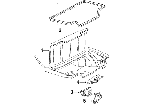 1992 Pontiac Grand Prix Hinge Assembly, Rear Compartment Lid Diagram for 10179826