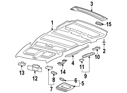 2004 Oldsmobile Silhouette Interior Trim - Roof Diagram