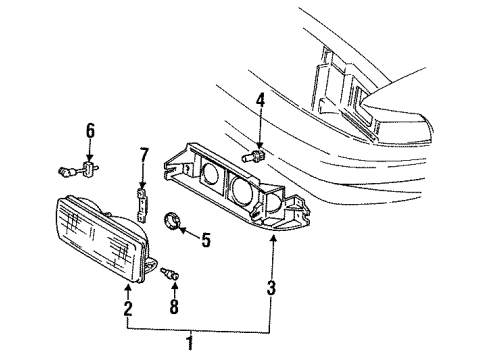 1992 Oldsmobile Custom Cruiser Bulbs Diagram