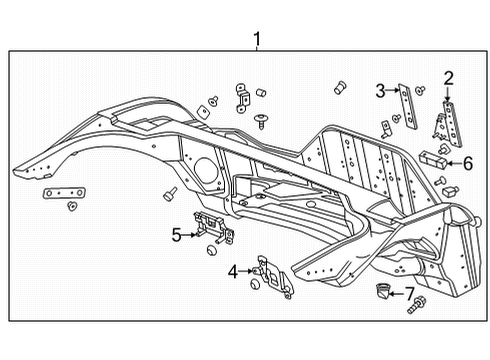 2020 Chevy Corvette Rear Floor & Rails Diagram 2 - Thumbnail