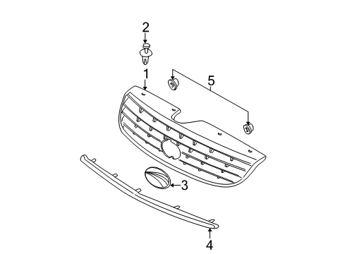 2001 Chevy Malibu Molding, Radiator Grille Upper *Gold Diagram for 22628090