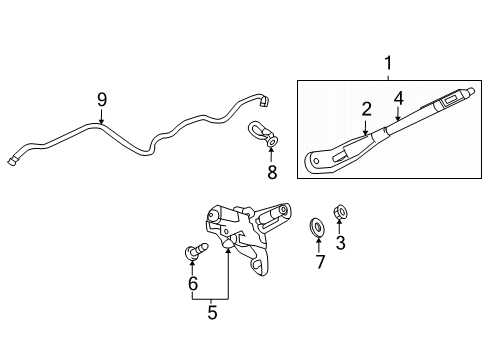 2020 Cadillac XT6 Lift Gate - Wiper & Washer Components Diagram