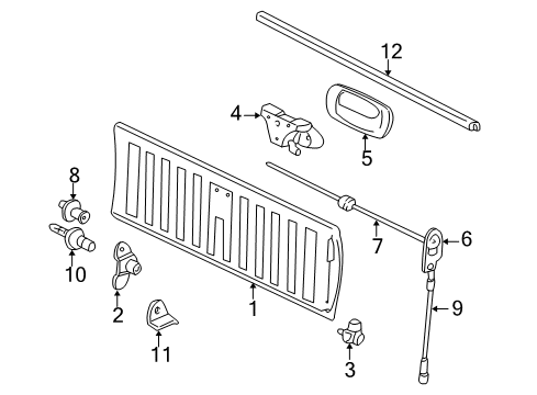 2001 Chevy Silverado 3500 Tail Gate, Body Diagram 1 - Thumbnail