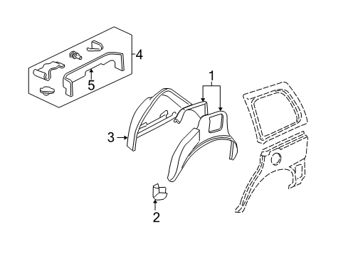 2005 Chevy Venture Inner Structure - Side Panel Diagram