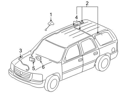 2006 Chevy Suburban 1500 Antenna & Radio Diagram 1 - Thumbnail