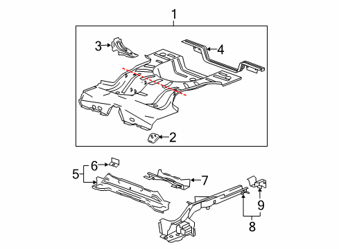 2004 Chevy Malibu Rear Body - Floor & Rails Diagram 1 - Thumbnail