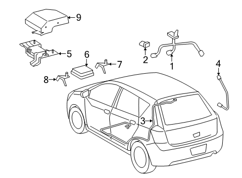 2009 Pontiac Vibe Communication System Components Diagram