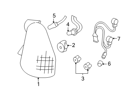 2007 Chevy Monte Carlo Lamp Assembly, Tail (R.H) Diagram for 15913299