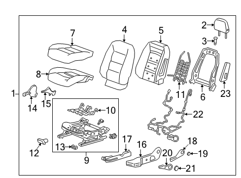 2022 GMC Terrain Driver Seat Components Diagram 2 - Thumbnail