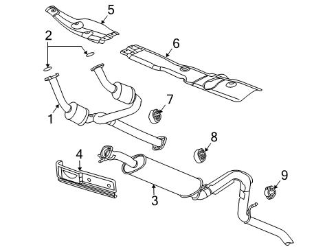 2007 GMC Envoy Exhaust Components Diagram 2 - Thumbnail