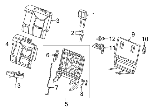 2020 Cadillac XT6 Second Row Seats Diagram 3 - Thumbnail