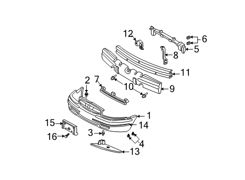 1998 Buick Regal Front Bumper Diagram