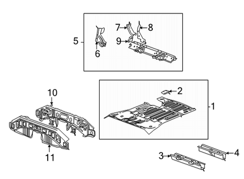 2019 Cadillac XT4 Bracket Assembly, Spa Whl Carr Diagram for 23365258