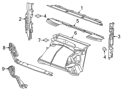 2020 GMC Sierra 1500 Splash Shields Diagram