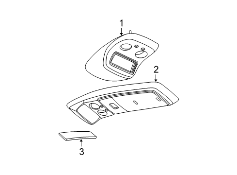 2003 Chevy Tahoe Console Assembly, Roof *Pewter R Diagram for 15256871