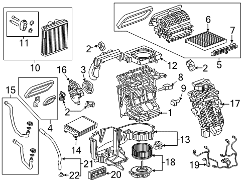 2019 Chevy Blazer A/C Evaporator & Heater Components Diagram