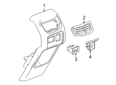 2021 Chevy Blazer Panel Assembly, F/Flr Cnsl Rr Tr *Black Diagram for 84509796