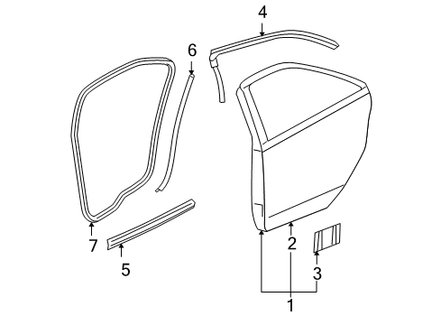 2005 Pontiac G6 Rear Door, Body Diagram