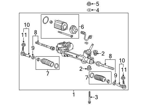 2011 Chevy Volt GEAR ASM,ELEC DUAL PINION RACK & PINION STRG Diagram for 39101582