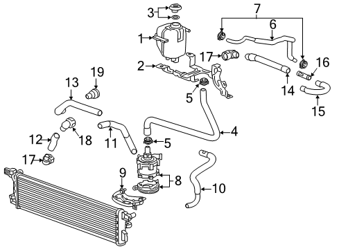 2016 Chevy Spark EV Evaporator Cooling, Overflow Hose Assembly Diagram for 95281141