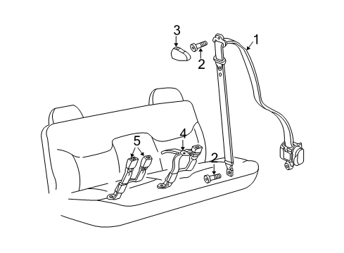 2001 Chevy Silverado 1500 Belt Assembly, Driver Seat (Retractor Side) *Graphite Diagram for 15065040