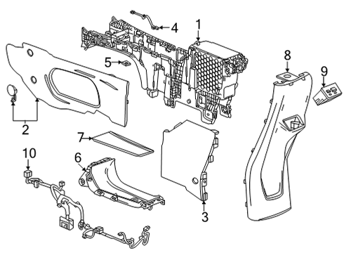 2023 Chevy Bolt EV Center Console Diagram