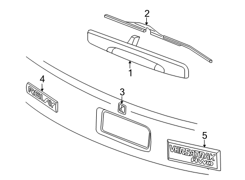 2005 Saturn Relay Plate Assembly, Lift Gate Name Diagram for 15102876