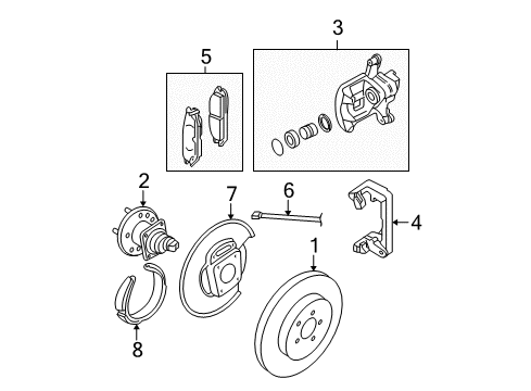 2013 Chevy Impala Caliper Assembly, Rear Brake (W/O Brake Pads & Bracket Diagram for 25990068