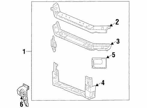 1999 Oldsmobile Intrigue Radiator Support Diagram