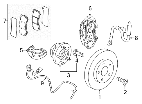 2016 Cadillac ATS Front Brakes Diagram 5 - Thumbnail