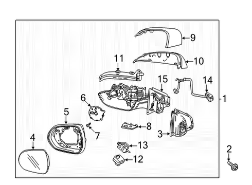 2022 Chevy Bolt EUV Cover, O/S Rr View Mir Hsg Upr Diagram for 42779364