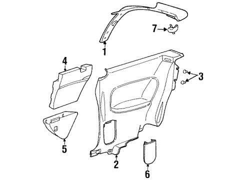 2002 Saturn SC2 Molding Asm,Quarter Window Garnish *Medium Duty Wm. Gray Diagram for 21305592