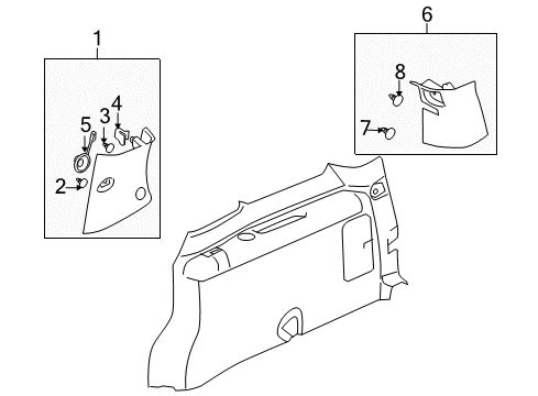 2006 Pontiac Montana Interior Trim - Side Panel Diagram