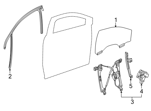 2021 GMC Acadia Front Door Glass & Hardware Diagram 1 - Thumbnail