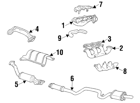 1999 Oldsmobile Intrigue Exhaust Components Diagram 2 - Thumbnail