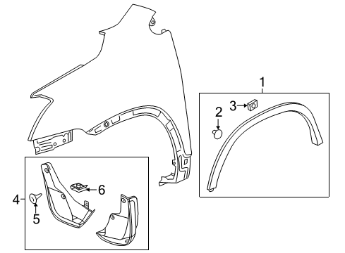 2019 Chevy Trax Molding Assembly, Front Wheel Opening *Anthracite Diagram for 42490924