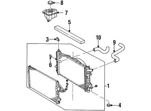 2001 Saturn SL Radiator & Components Diagram