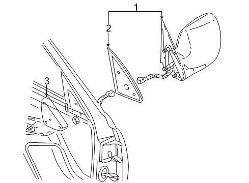 2002 Cadillac Escalade Outside Mirrors Diagram 2 - Thumbnail