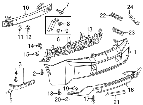 2022 Chevy Camaro Rear Bumper Cover Lower *Black Diagram for 84054988