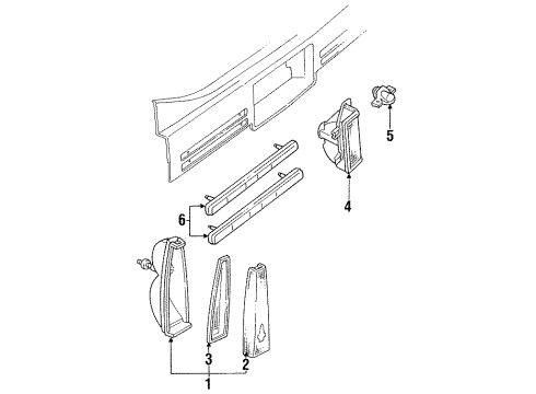 1987 Cadillac Fleetwood Refl Assembly, Rear Source: P Diagram for 5975239