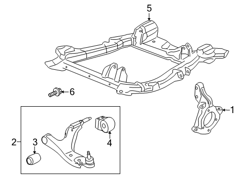 2007 Saturn Vue Front Suspension, Control Arm, Stabilizer Bar Diagram 2 - Thumbnail