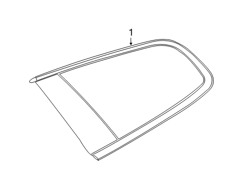 2014 Chevy Traverse Quarter Panel - Glass & Hardware Diagram