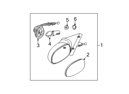 2000 Saturn LS2 Outside Mirrors Diagram