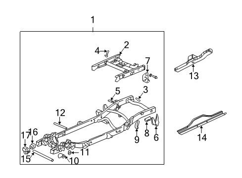 2002 Chevy Silverado 2500 HD Frame & Components Diagram 1 - Thumbnail