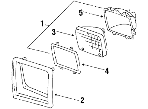 1987 Pontiac T1000 Headlamps, Electrical Diagram