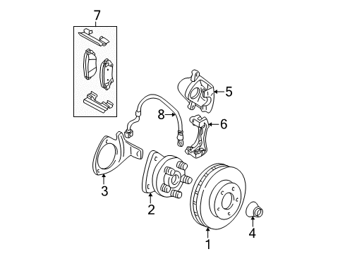 2009 Buick LaCrosse Brake Components, Brakes Diagram 1 - Thumbnail