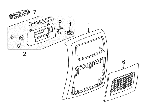 2017 Chevy Silverado 1500 Panel Assembly, Front Floor Console Rear Trim *Black Diagram for 84027258